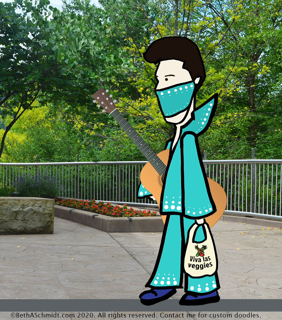 Free Doodle Friday:  Elvis Walking Around