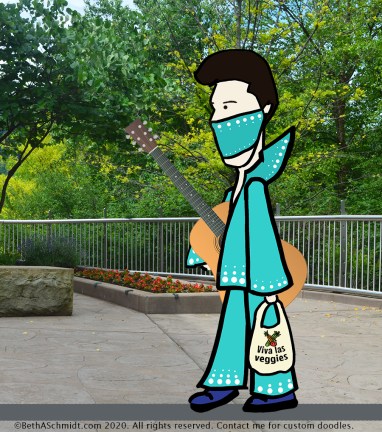 Free Doodle Friday:  Elvis Walking Around